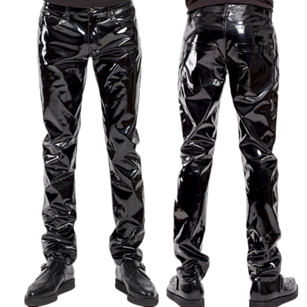 Shiny PVC Latex Trousers Men M - Motorcycle Gear For Men 评论和价格