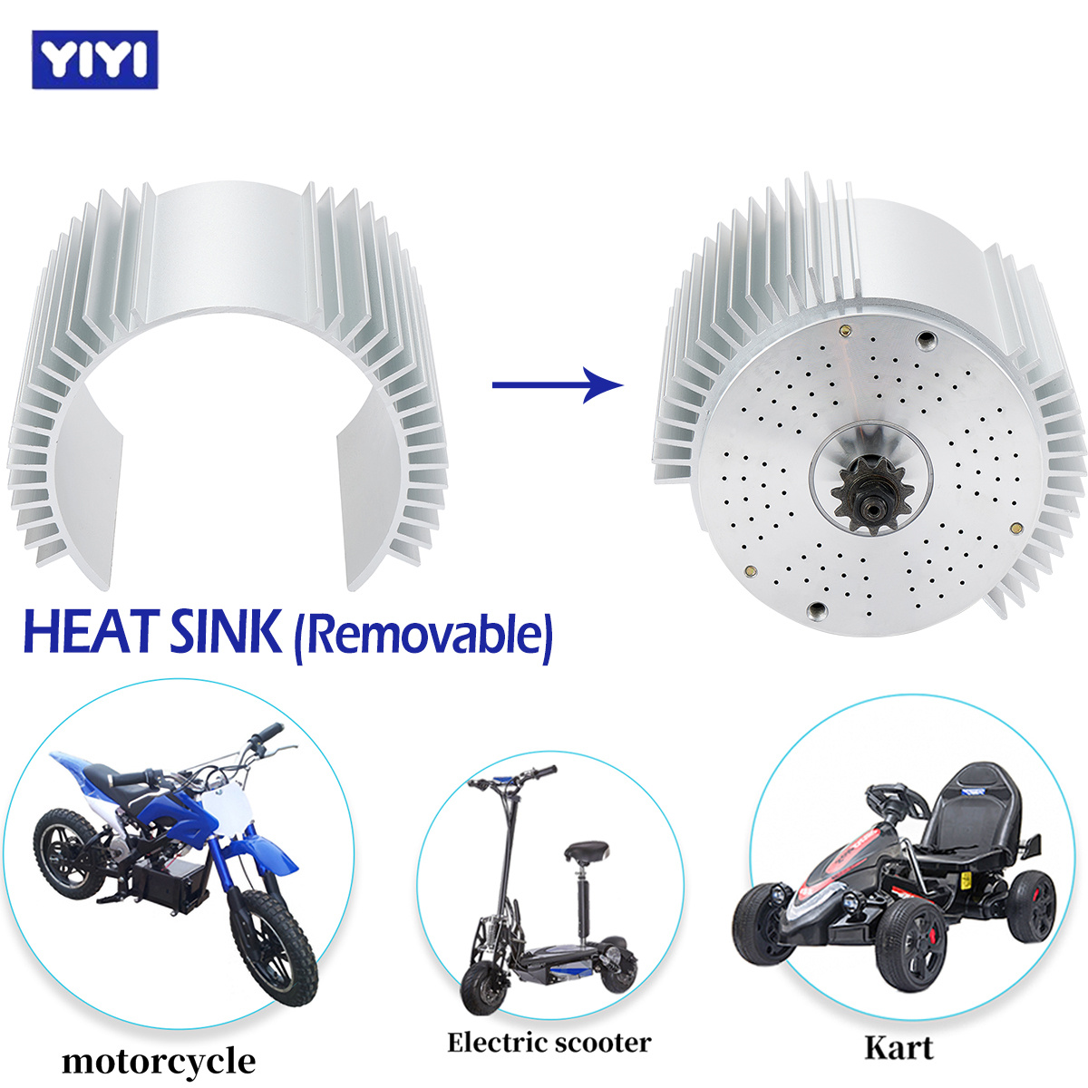 72V 3000W Motor with Heat Sink - Motorcycle Gear Hub 评论和价格