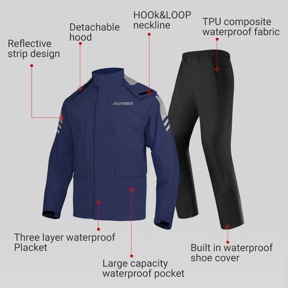 Men's Motorcycle Raincoat Suit - Motorcycle Gear For Men 评论和价格